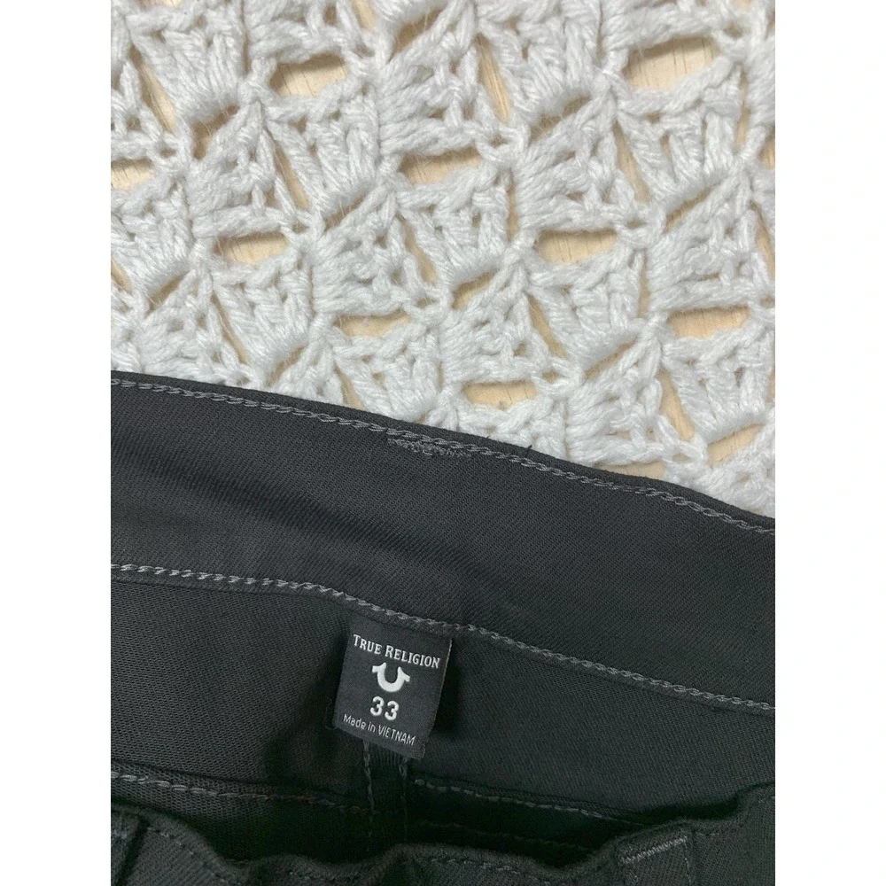 True Religion Geno Jeans Mens Tag 33 Fits 34x33 Black Relaxed Slim Straight‎